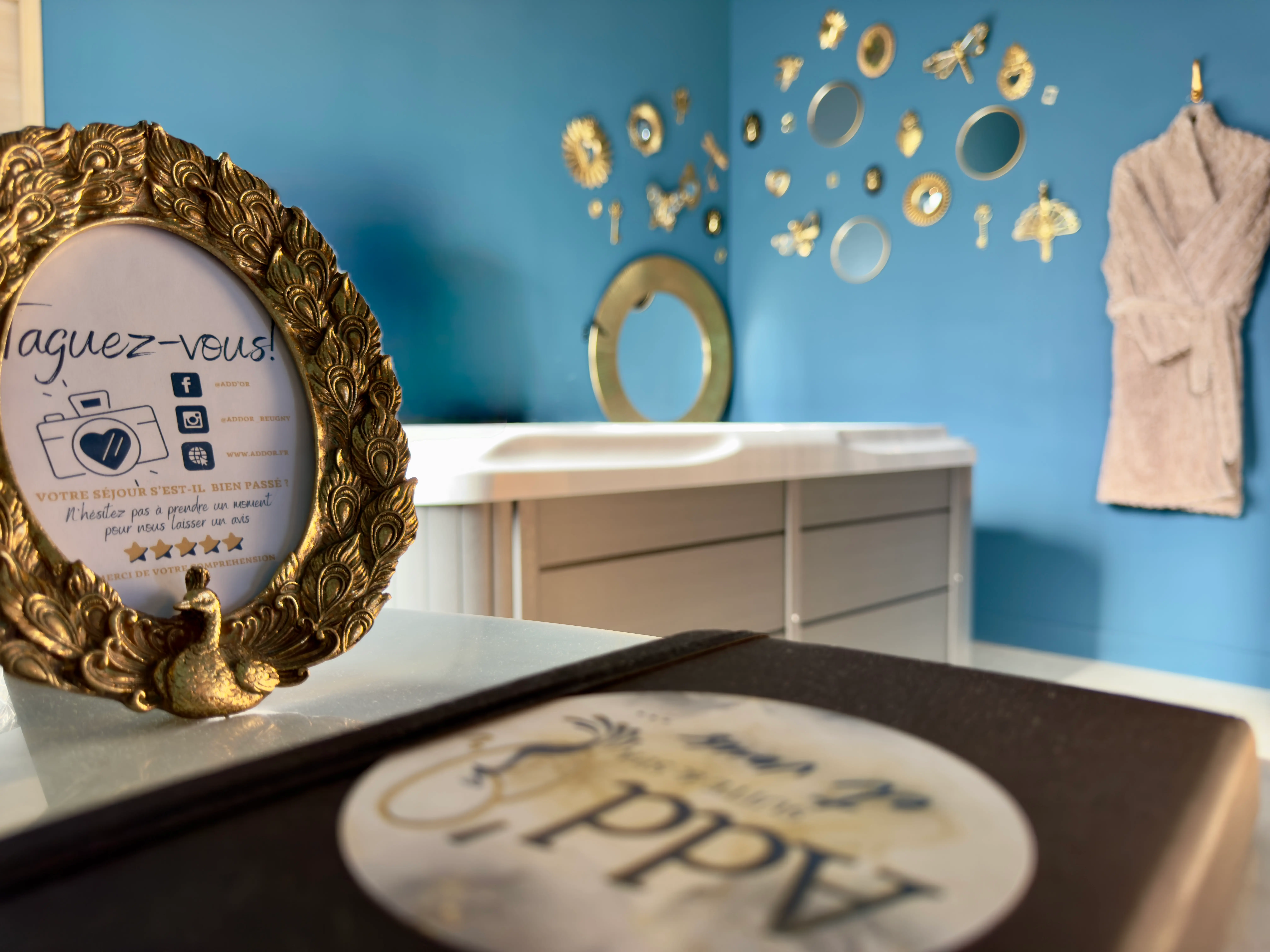 Vue sur le jacuzzi privatif haut de gamme Hauts-de-France